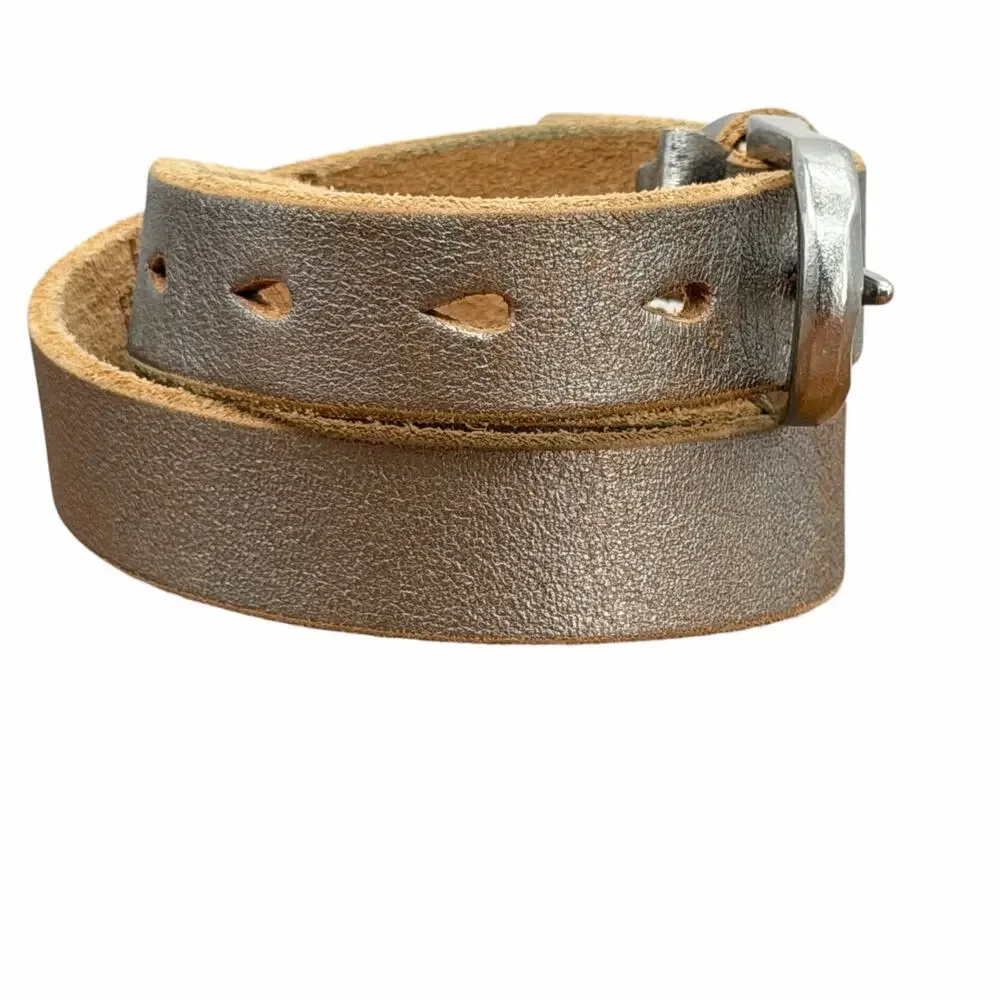 American Eagle Belt Silver Leather Vintage SZ S Women’s Rocker Streetwear Skinny
